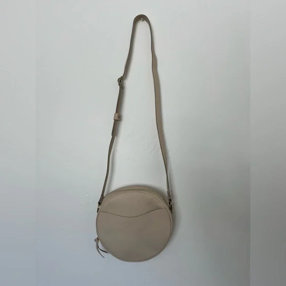 Portland Leather Circle Crossbody Large Bone - Picture 2 of 8